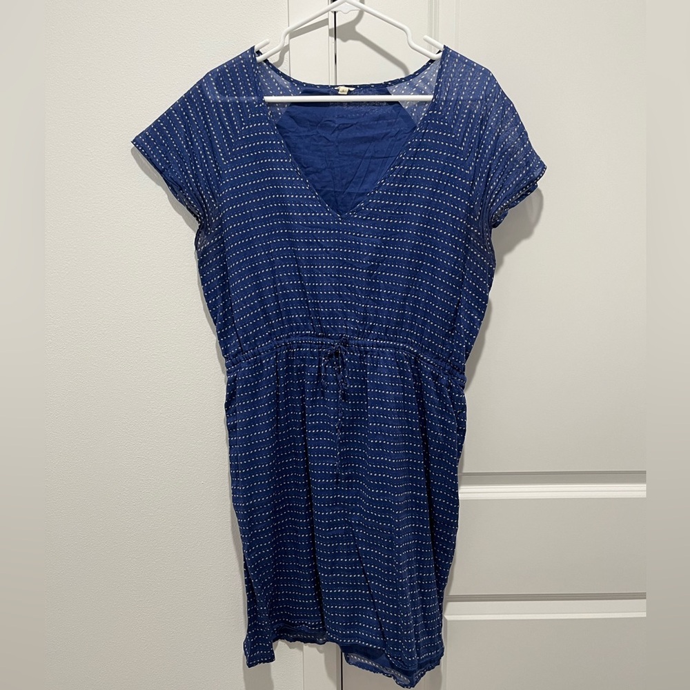 J.Crew Pebble Dot Blue Dress Large